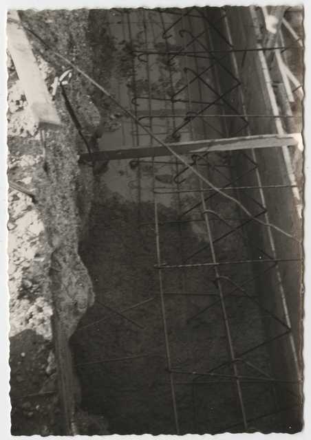 Fiume Isonzo, Gorizia. Opere di sbarramento in costruzione. Particolare dello scavo. Armatura